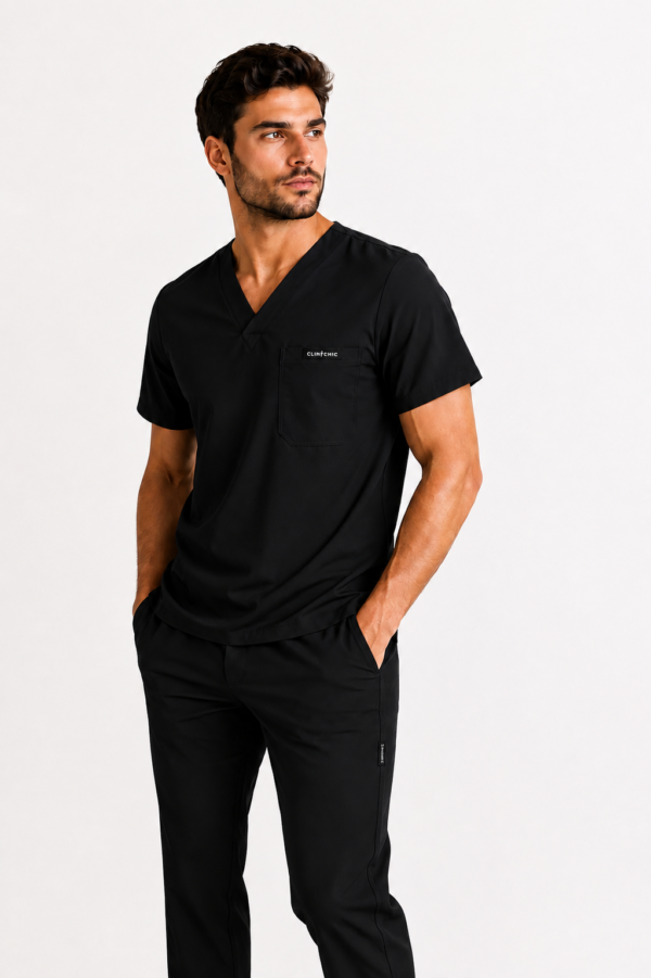 Pyjama Médical Homme Col V Stretch
