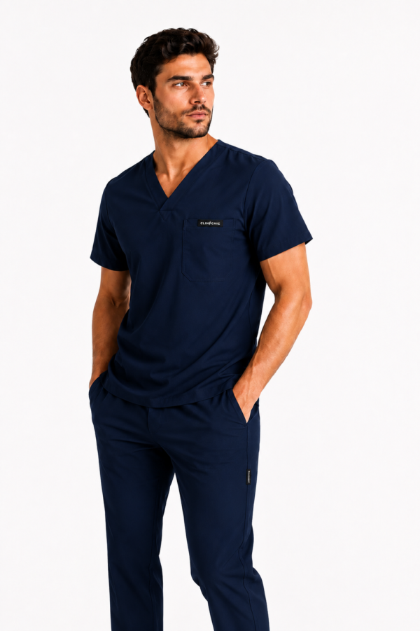 Pyjama Médical Homme Col V Stretch