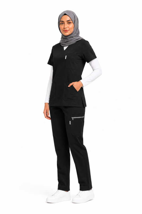 Pyjama Médical Col V Stretch Pour Femme