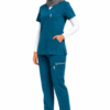 Pyjama Médical Col V Stretch Pour Femme