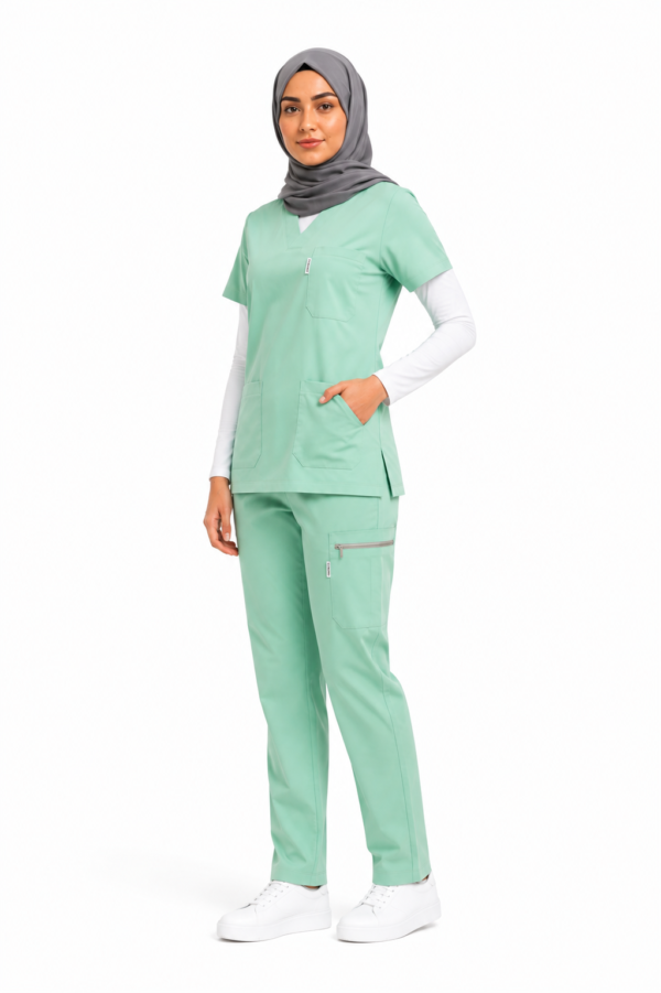 Pyjama Médical Col V Stretch Pour Femme