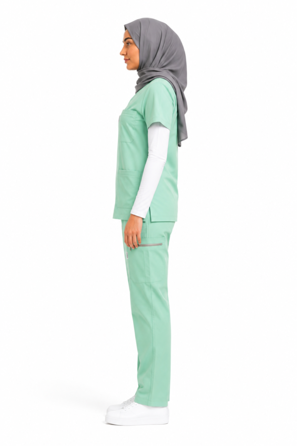 Pyjama Médical Col V Stretch Pour Femme