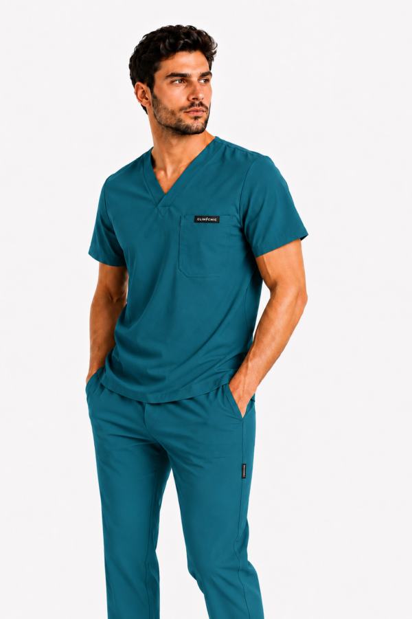 Pyjama Médical Homme Col V Stretch