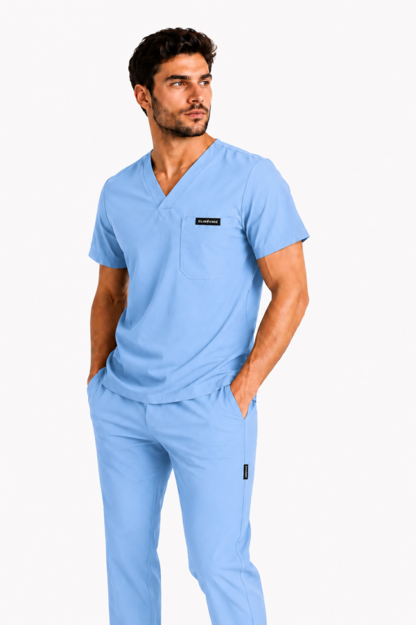 Pyjama Médical Homme Col V Stretch